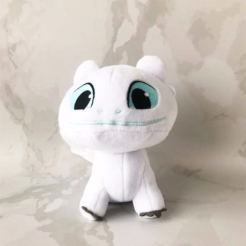 How To Train Your Dragon 3 Light Fury Toothless Plush Toy Soft White Dragon Stuffed Doll 22cm Dropshipping
