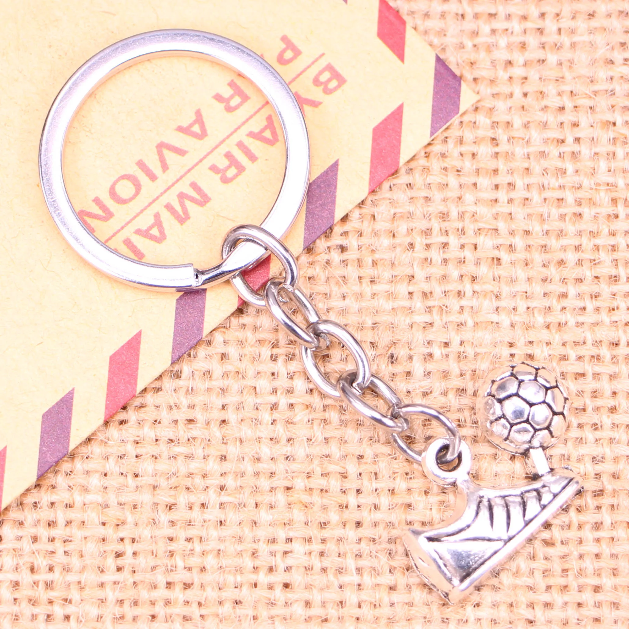 20pcs New Fashion Keychain 15x23mm football soccer cleats Pendants DIY