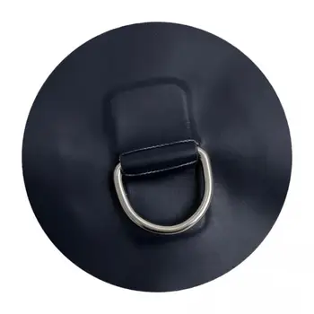 

Stainless Steel D-Ring Pad PVC D Patch Replacement for Inflatable Boat Raft Dinghy SUP (Round Shape, Black)