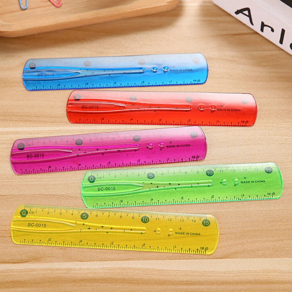 1 Pcs 15cm Multicolour Soft Ruler Student Stationery Flexible Ruler Straight rulers for Student Drawing Tool