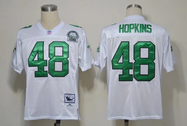 Цвет: желтый Stitiched, Philadelphia s, Wes Hopkins Brian Dawkins Throwback для мужчин Джерси - Цвет: Цвет: желтый