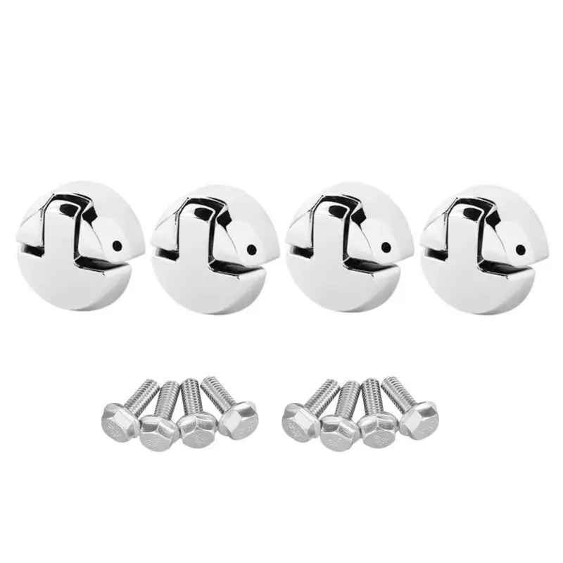 4 Pcs Chrome Motocicleta Alforje Trava Dobradiças