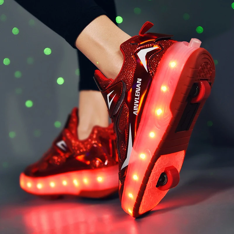 Roller Skate Shoes Children Boys Girls Gift Toys Games Kids 2 Wheels Sneakers Student Outdoor Casual Sports Lighted Footwear kids sneakers,kids shoes,kids sports shoes