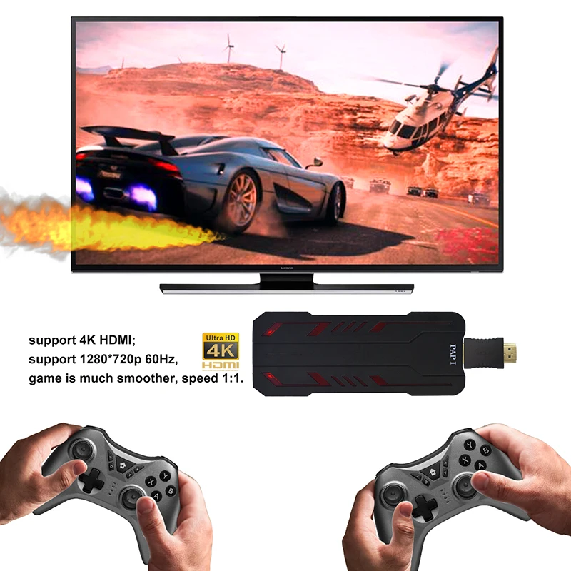 Игровая консоль ANBERNIC PAP 1 PS1 64 бит 4K ТВ-выход 5200 игр 2 беспроводных геймпада HD-игра
