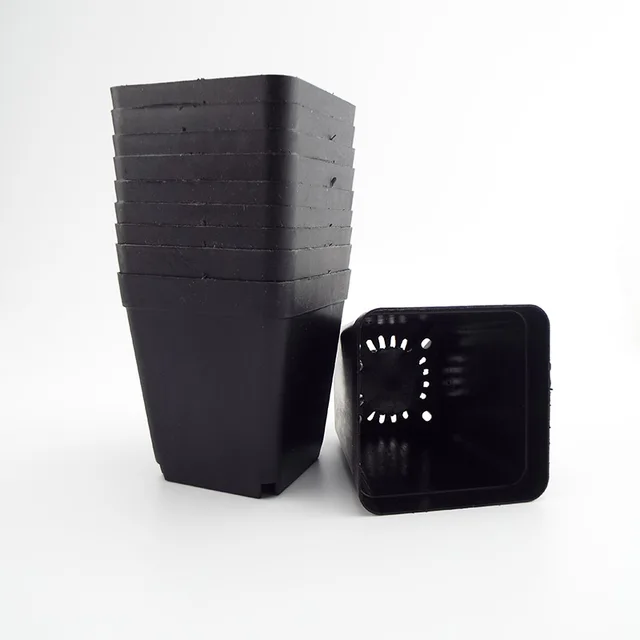 8*7*5 Cm Növényi Edény Műanyag Virágcserepek Kreatív Kis Négyzet Alakú Edények Zamatos Növényekhez Kertdekoráció Fekete - Image 2