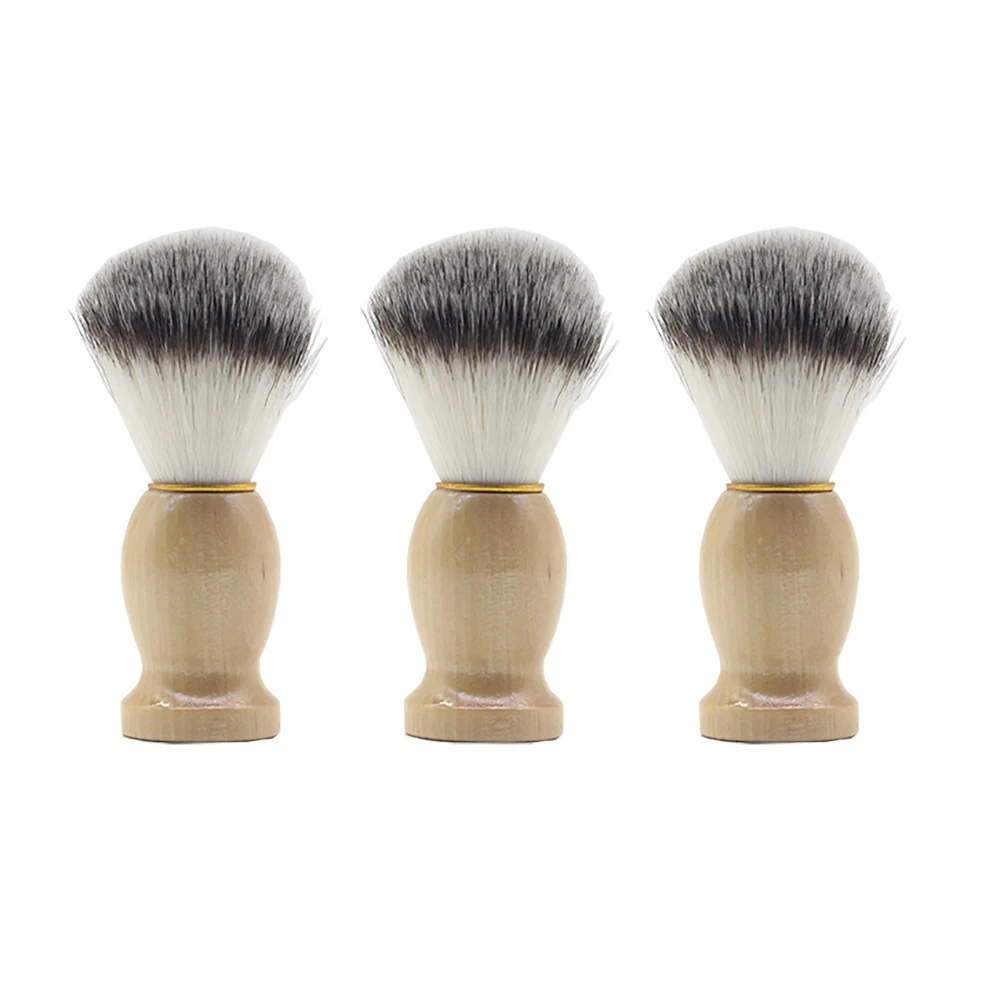 1pc Professional Men's Shaving Brush with Wooden Handle Nylon Facial Beard Cleaning Safety Razor Salon Barber Tool | Красота и