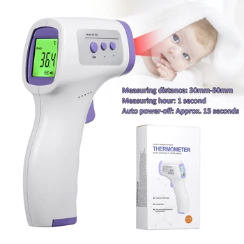 

3 Color Backlight Non-contact Infrared Thermometer for Adult Child Digital Laser Forehead Temperature Monitor Alarm Tool