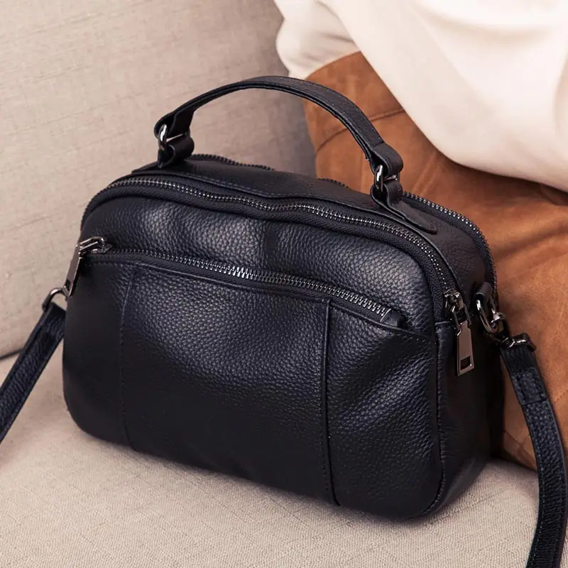Small Flap Tote Bag Lady luxury Cow Leather Shoulder CrossBody Bags For Women Genuine Women's Handbags Messenger | Багаж и сумки