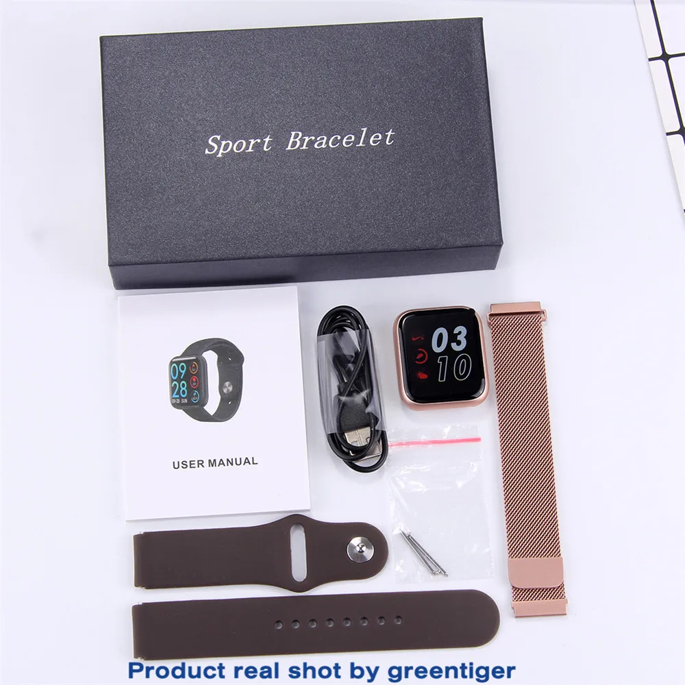 Greentiger P80 Смарт-часы для женщин IP68 водонепроницаемый монитор сердечного ритма фитнес-трекер кровяное давление Smartwatch VS B57 P68 S226