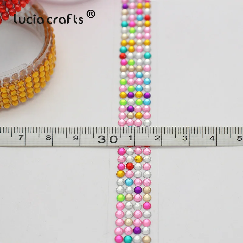 Lucia crafts 18 мм* 50 см красочные акриловые стразы самоклеющиеся ленты пояс Скрапбукинг Материал 1 шт I1011