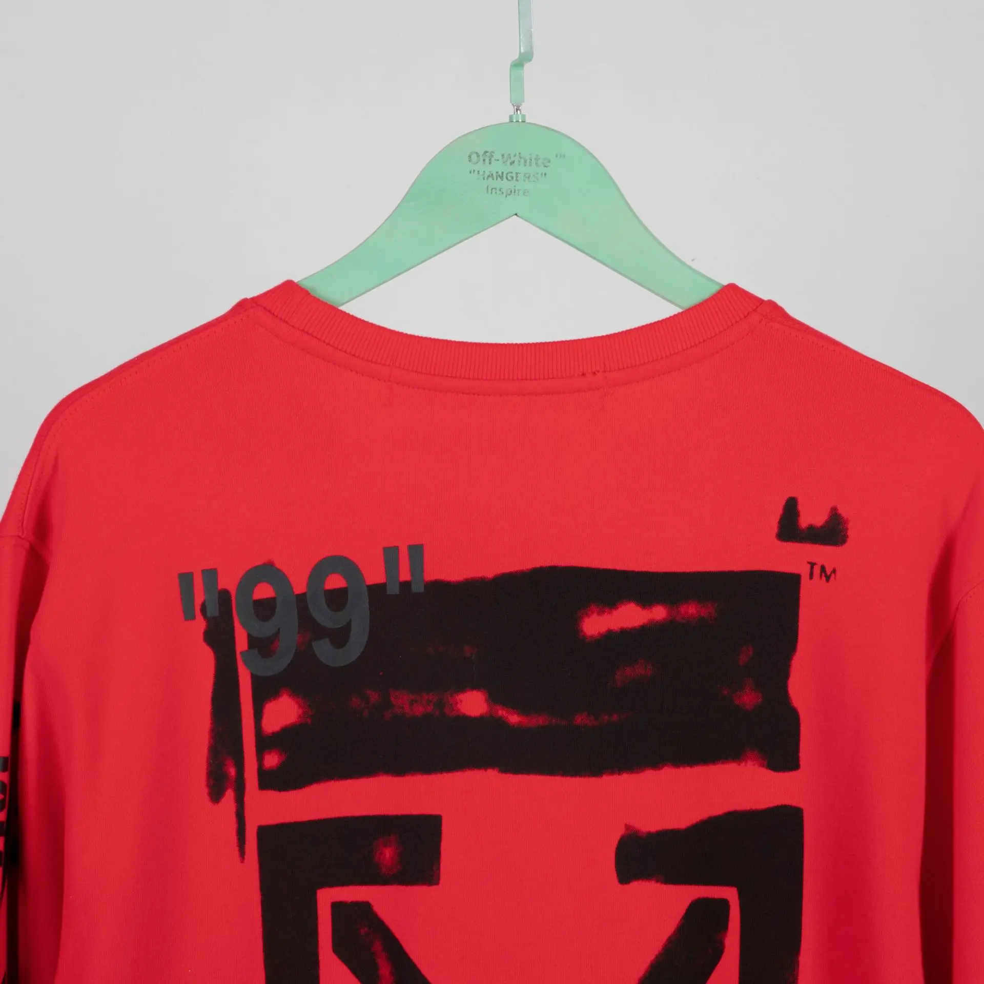 OFF-WHITE OW Весна и лето 99 лет краска пара мужская хлопковая толстовка с круглым вырезом