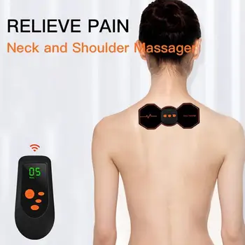 

Portable Massager Mini Neck Sticker Remote Control Sticker Massage Spine Physiotherapy Smart Cervical Charge Massage K6E0