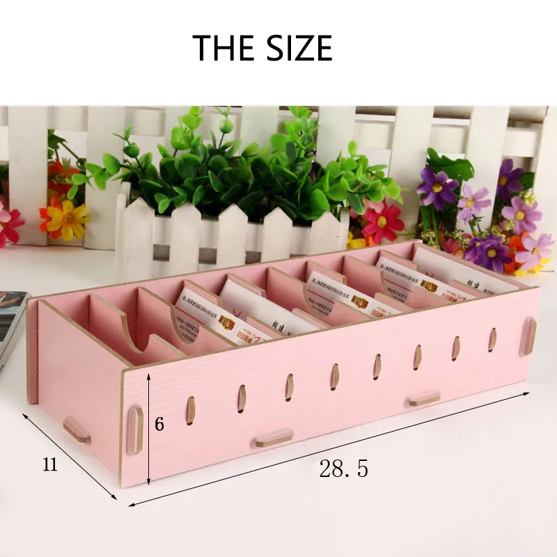  28cm Length 7 Colors DIY Wooden Card Holder Case wedding invitation card office desktop decoration  - 4000051001602