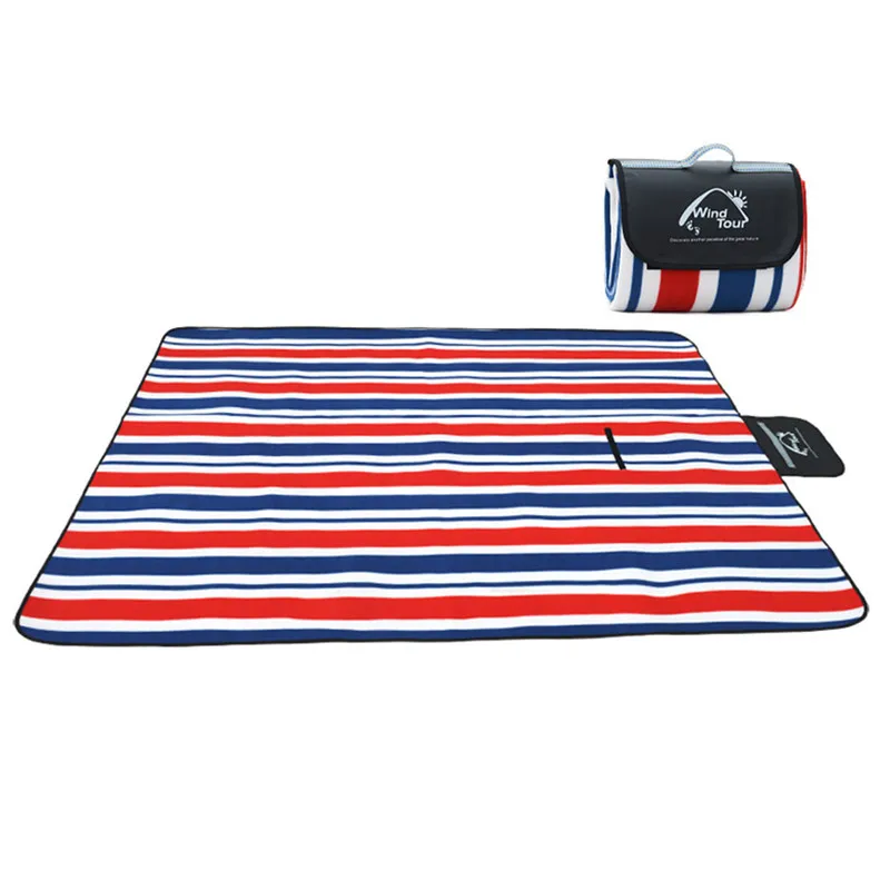 Коврик для пикника на открытом воздухе, для кемпинга, детский плед, Пляжное водонепроницаемое влагонепроницаемое одеяло для пикника, детский коврик для кемпинга - Цвет: red bue strip 150cm