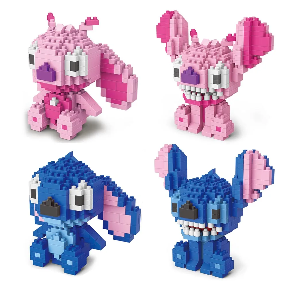 

Wise Hawk Building Blocks Stitch Anime Kawaii Cartoon mini Blocks Mini Bricks DIY Model Building Kit Educational Toys For Kids