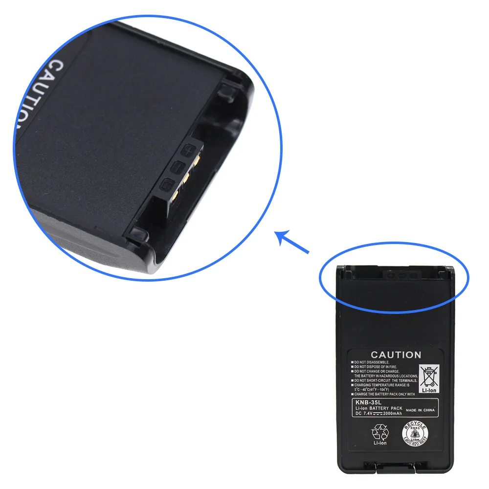 2x Pack-KNB-35L Батарея Замена(2000 мА/ч, 7,4 В, li-ion) для Kenwood TK-3360 TK-3160 TK-2170 KNB-57L TK-3173 TK-3170 NX-320