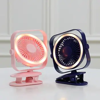 

Rotatable USB Fan with Beauty Fill Light Desktop Office Portable Clip Fan USB Charging Air Cooler for Home Office