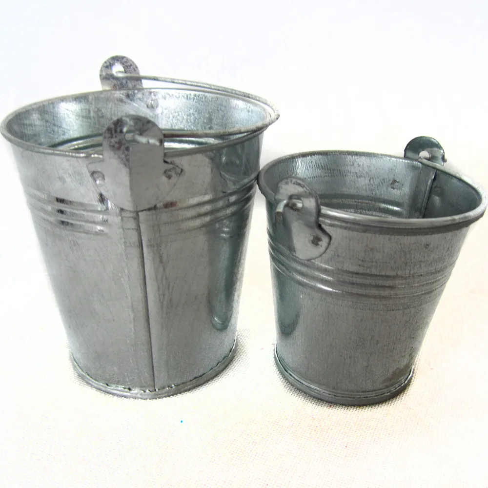 

Pastoral Style with Handle Algam Color Small Bucket Flower Arranging Bucket Galvanized Rust-proof Algam Barrels Currently Availa