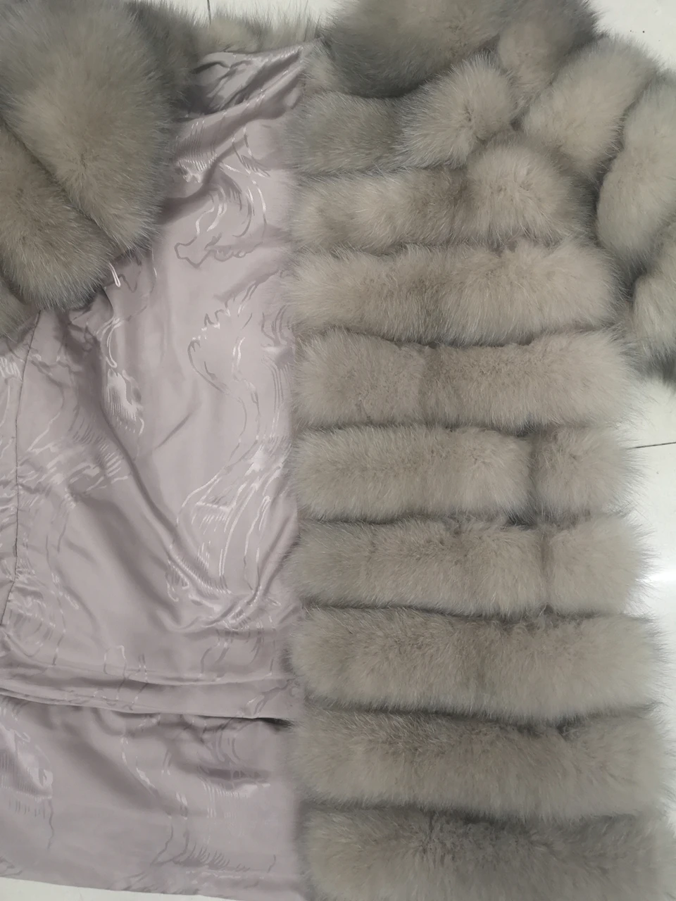 Double color Женское пальто из натурального меха лисы, зимняя куртка из лисьего меха, пальто с капюшоном из натурального меха, длинное пальто размера плюс, толстый натуральный мех, съемный, новинка - Цвет: Double color