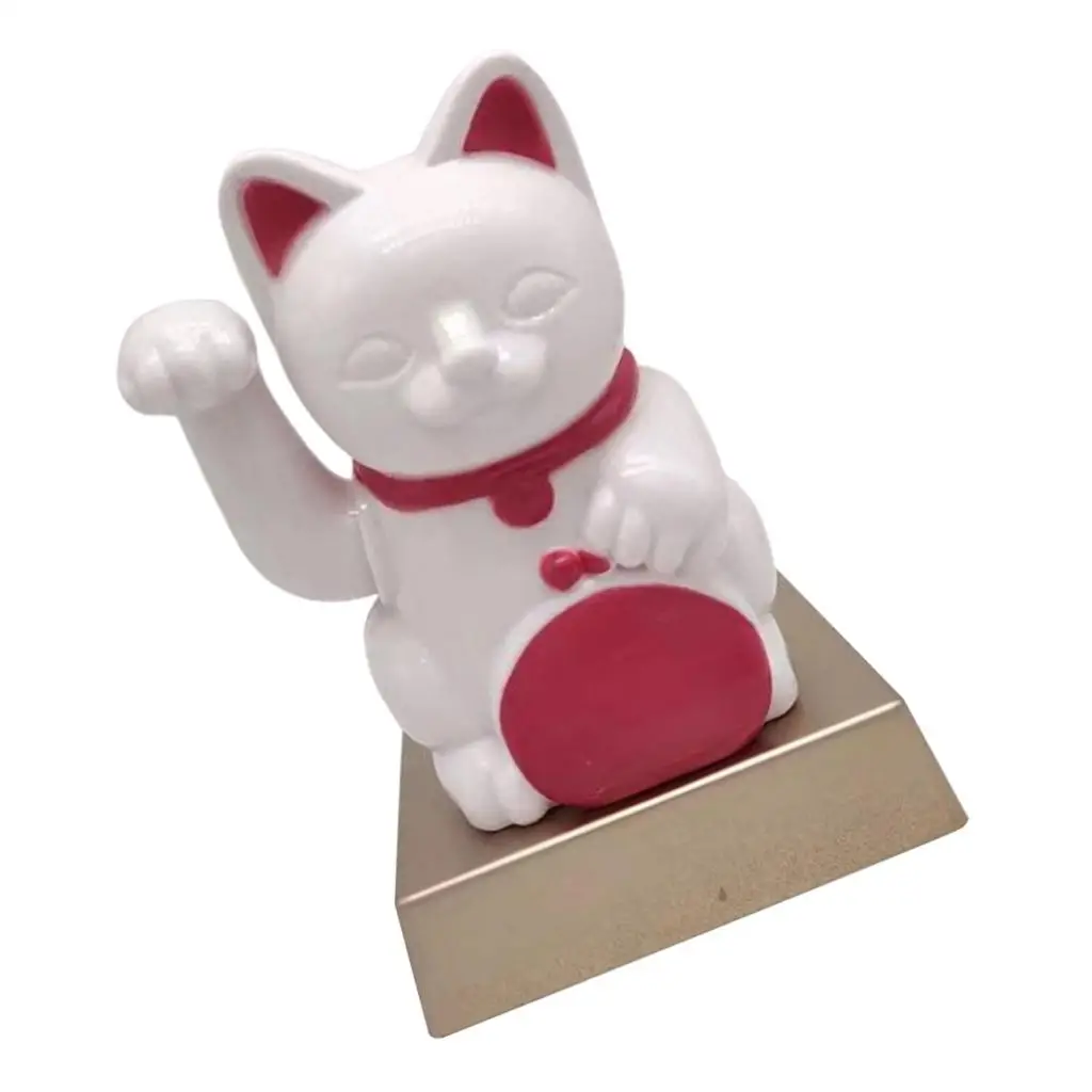 Lovely Adorable Cat Decor Solar Swing Dancing Toy Lucky Cat Car Home Office Tabletop Decoration Gifts Photo Props