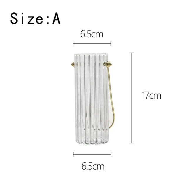 Large Glass Vases Plant Bottle Tabletop Chinese Vase Flower Crystal Nordic Decoration Living Room Flower Modern Home Decorative A