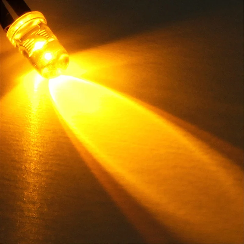 10 шт./лот 5 мм светодиодный 12 В 20 см Предварительно проводной белый красный зеленый синий желтый УФ RGB Диодная лампа декоративный светильник - Испускаемый цвет: Цвет: желтый