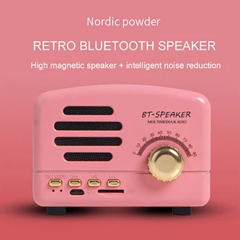

Potable Vintage Retro Radio FM Wireless Bluetooth Mini Stereo Speaker Support TF Card USB Home Travel Rechargeable Radio