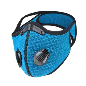 

Anti-saliva Activated Carbon Dust-proof Cycling Face Mask Double Valves PM2.5 E65A