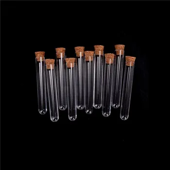 

15x100mm 10 Lab Experiment Favor Gift Tube Refillable Bottle Plastic Test Tube With Cork Clear Pack Plastic Test Tube