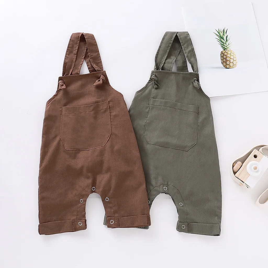 Новинка года, Осенний комбинезон для малышей штаны на подтяжках для малышей однотонный комбинезон для маленьких мальчиков, зеленый, коричневый цвет, милый комбинезон для девочек, штаны для детей 1 года