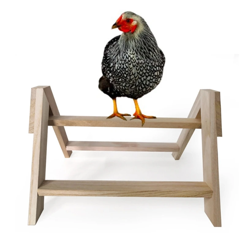 Chicken Perch Wood Stand Pet Hens Large Bird Parrot Coop Roosting Handmade Wooden Tripod Stand
