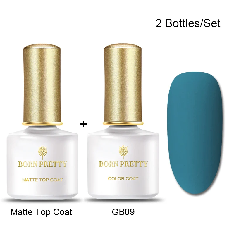 Set 6 BORN PRETTY матовый цвет УФ-гель для ногтей 6 мл черный чистый замочить от УФ-гель для дизайна ногтей лак верхнее Базовое покрытие лак - Цвет: Set 6