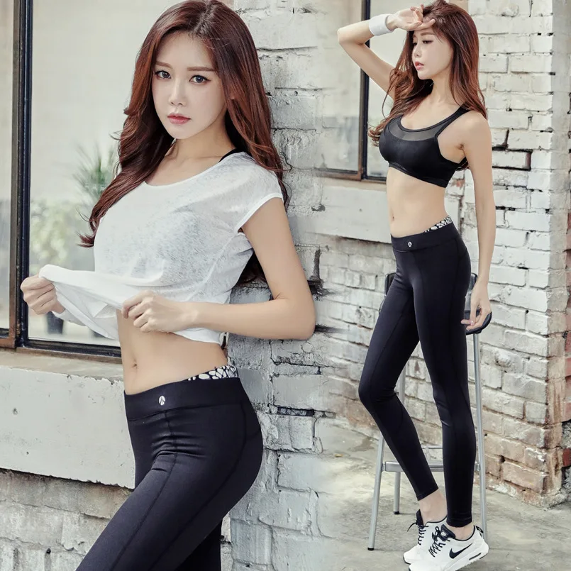 

Spring and Summer Quick-Drying Gym Clothes WOMEN'S Suit Gym Running Sports Clothing Slim Fit Slimming Short Sleeve Yoga Clothes