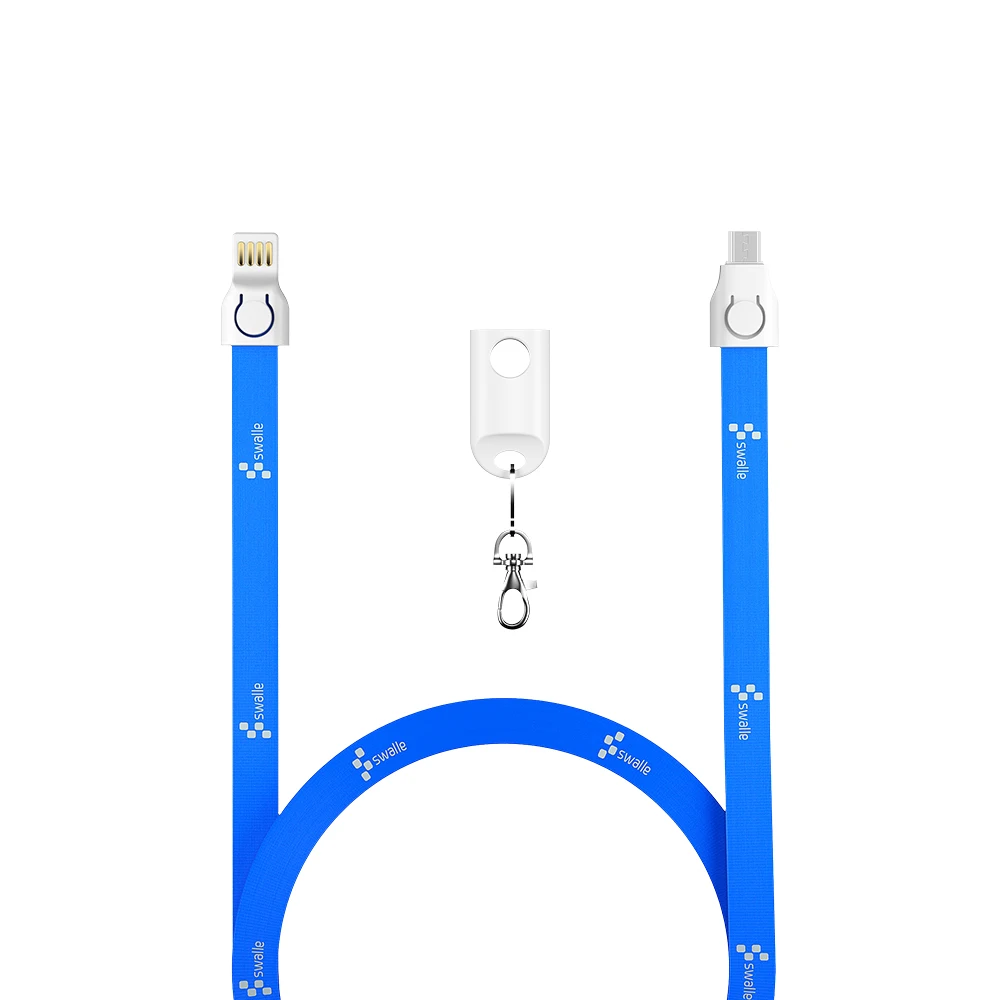 Swalle ремни для мобильного телефона с зарядка кабелей шеи ремни для гамака брелок на веревке кабель для type c Micro USB samsung S10 Plus - Цвет: Micro