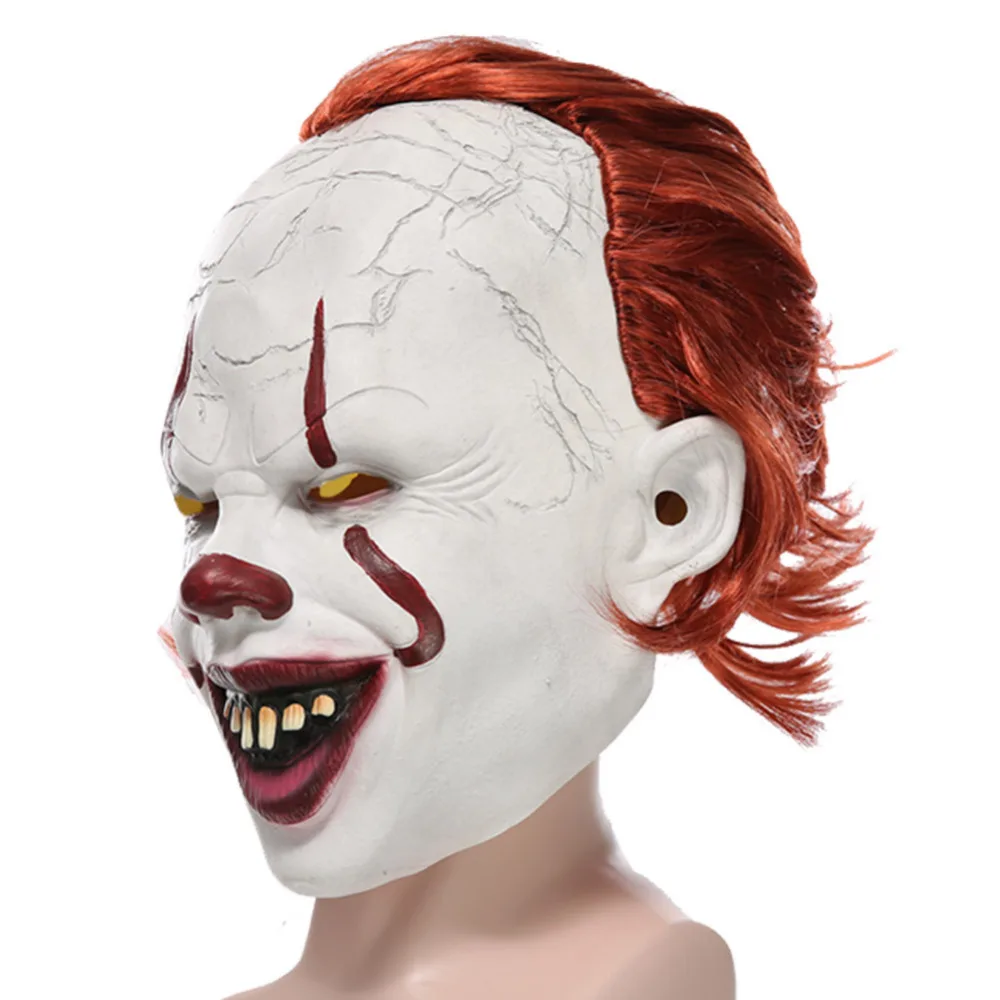 Маска пеннивайза Stephen King It: глава два 2 Косплэй Джокера головные уборы маска для хеллоуина и карнавала вечерние Джокер, клоун пугающая маска