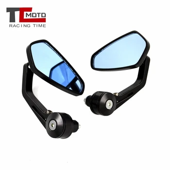 

7/8" Motorcycle Mirrors Bar End Blue Glass Rear View Motorbike Handlebar End Mirror Chopper Bobber Cafe Racer Rearview Mirrors