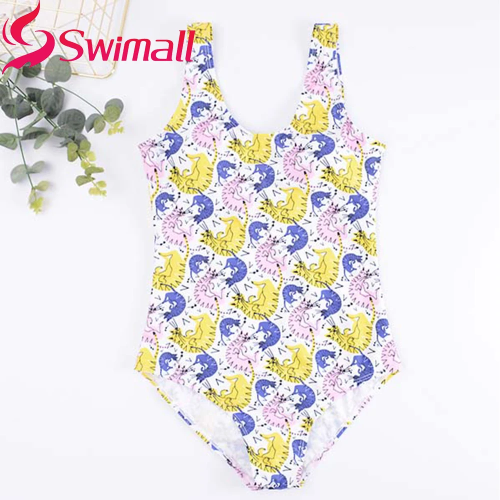 

2019 One Piece Swimsuit Swimwear print Summer Bathing Suit Beachwear summer Swimming Suit For Women Cartoon brazilian feminino