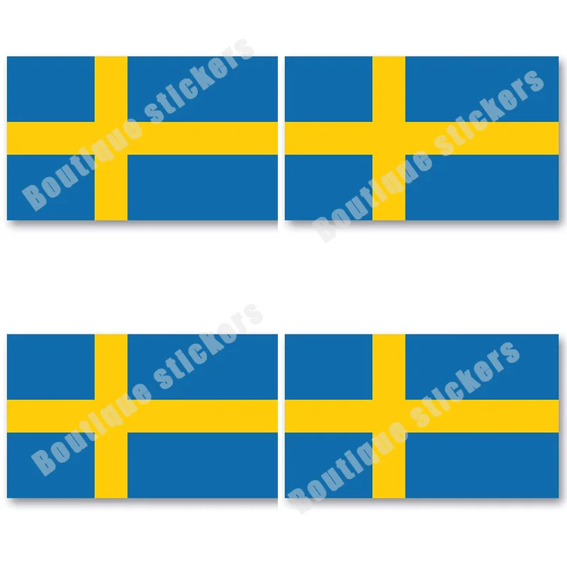 Skull Flag Sweden Car Bumper Sticker 4" x 5" 
