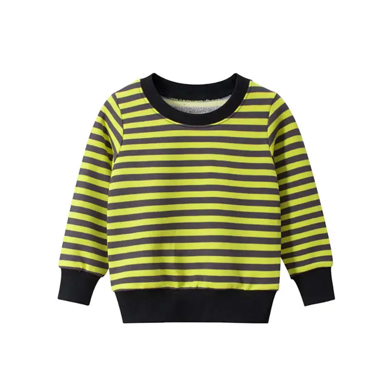 

Children's Striped Thermal Sweatershirts, Long Sleeve Round Neck Top for 1-9 Years Kids of Spring Autumn and Winter
