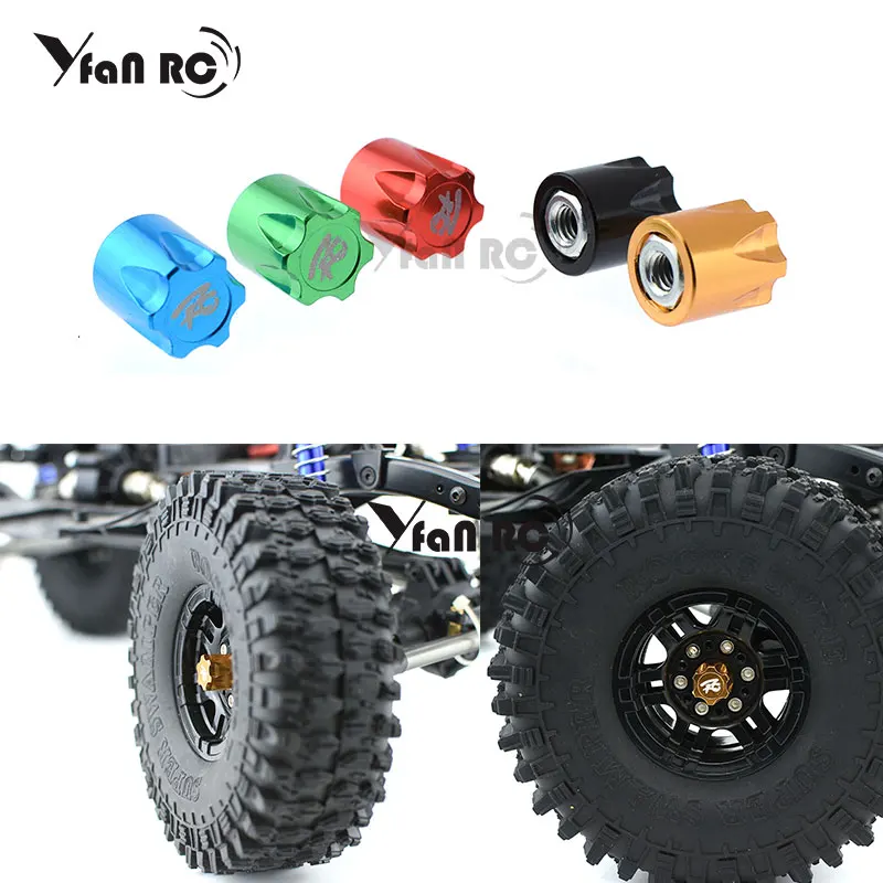 

4PCS Remote Control Car Wheel Nut Wheel Center Cap Dustproof M4 Nut RC Car Accessories For TRX4 SCX10 90046 D90 1:10 1:8