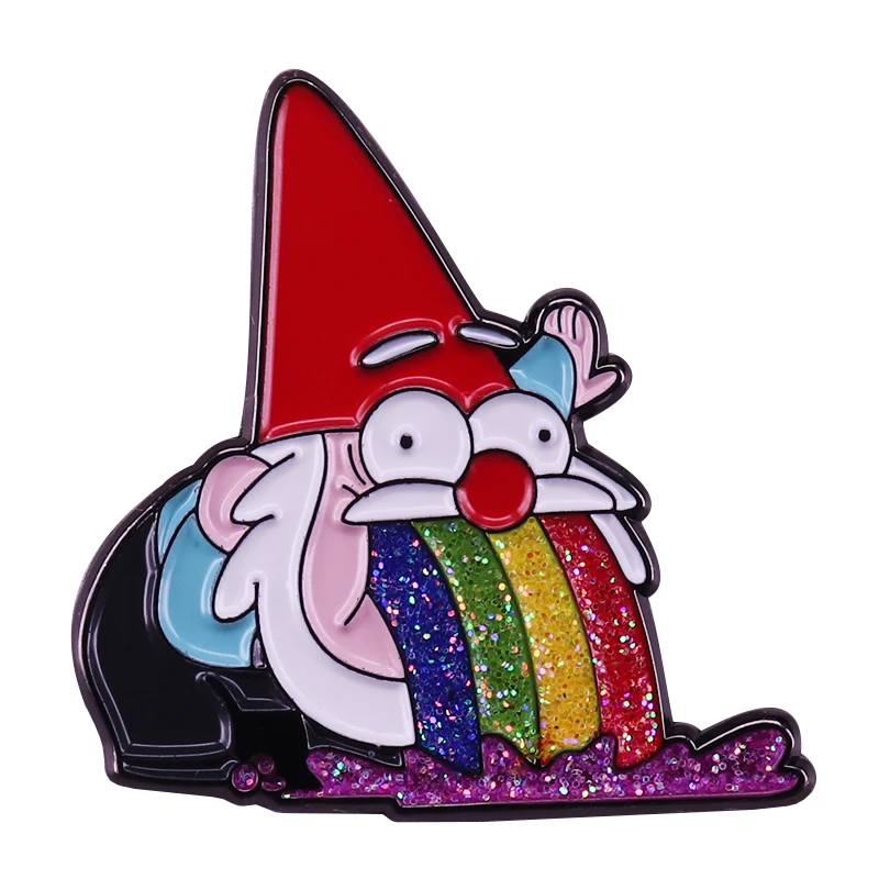 Восхитительный Радужный заколка Gnome pin Gravity Фолс вентиляторы стильный аксессуар