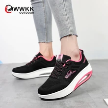 WWKK/Осенняя женская обувь на платформе; женские повседневные кроссовки из дышащей сетки; женская прогулочная обувь; zapatos de mujer de moda