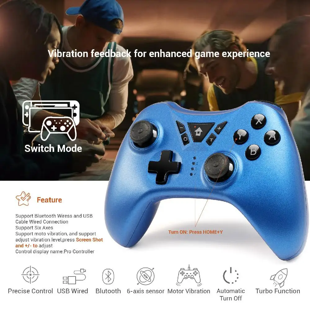 TSW05 Bluetooth Wireless Gamepad For Switch PS4 PS3 PC Android TV Box Wireless Joysticks Game Controller Accessories