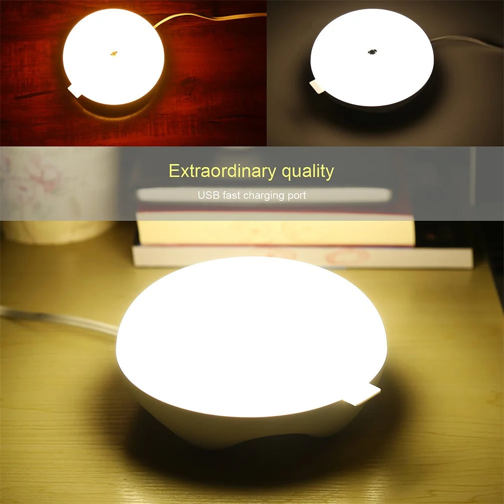 ICOCO Smart Gesture Sensor Light LED Magic Sensor Lamp USB Fast Charging Port Donut Shape Cordless Portable Q7 White