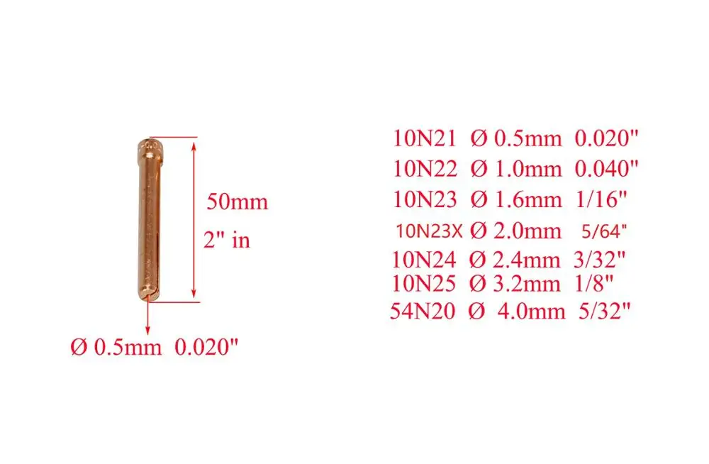 10 шт. TIG KIT Collets 10N21 0 5 мм Fit сварочный фонарь SR PTA DB WP 17 18 26 серия расходные материалы