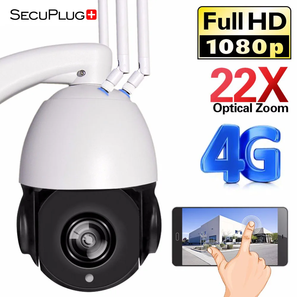 

WIFI IP CCTV Security Camera Outdoor Wireless PTZ Cameras Speed Dome Surveillance 3G 4G 1080P 22X Optical Zoom SIM SD Card Cam