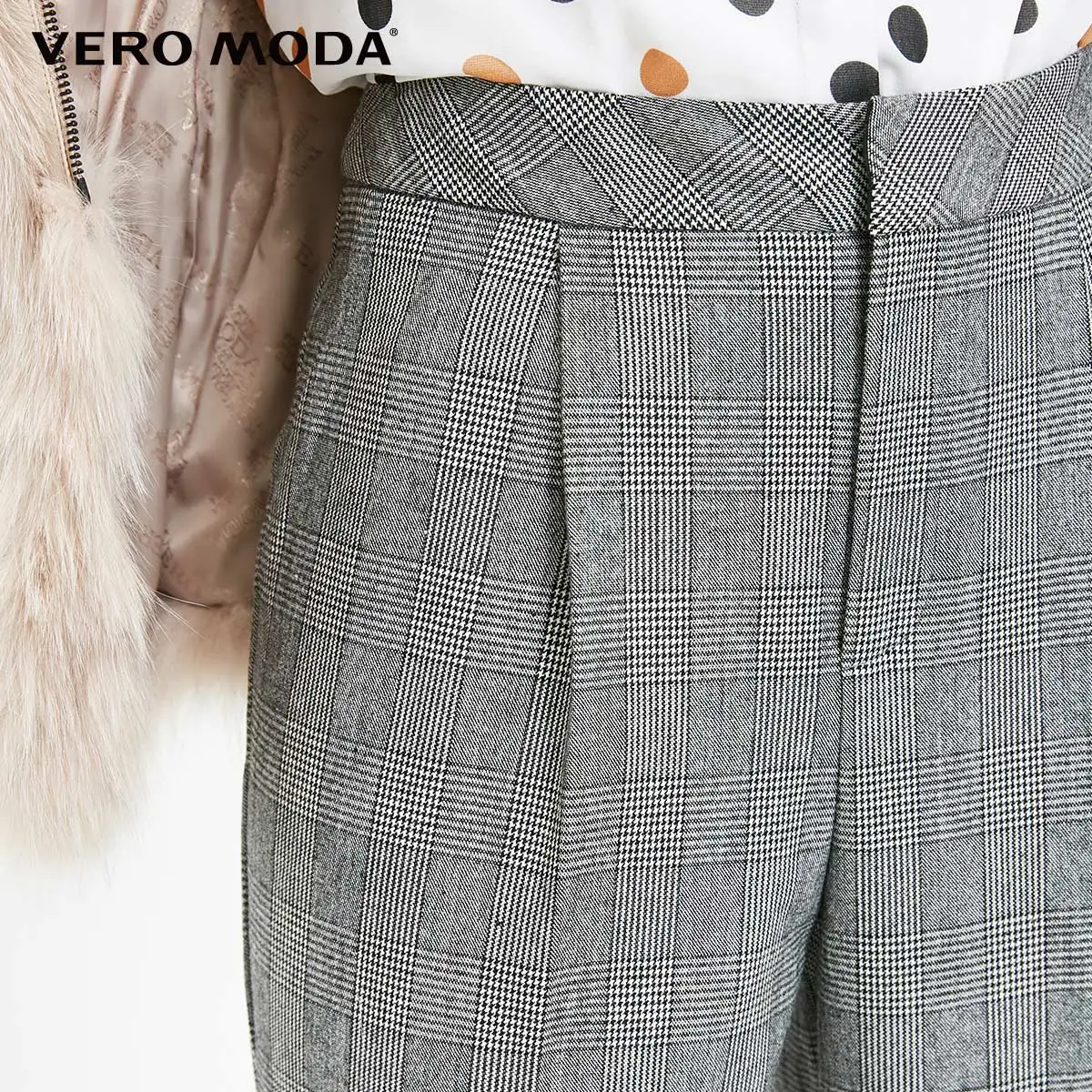 Vero Moda женские OL Стиль свернутые манжеты клетчатые укороченные брюки | 319150513