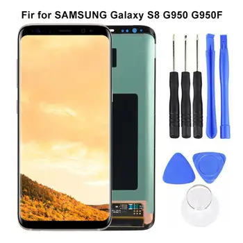 

Display S8 New High Quality Original LCD For Samsung Galaxy S8 G950 G950F AMOLED Touch Screen Digitizer Parts With Tool