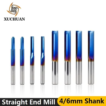 

1pc 2 Flute Straight End Mill Carbide Router Bit For Wood, PVC, Plastic CNC Engraving Tools Milling Cutters 4mm/6mm Shank