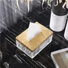 European Crystal Resin Tissue Box Creativity Relief Decorative Living Room Modern Paper Boxes Hotel Front Desk Tissues Organizer 5
